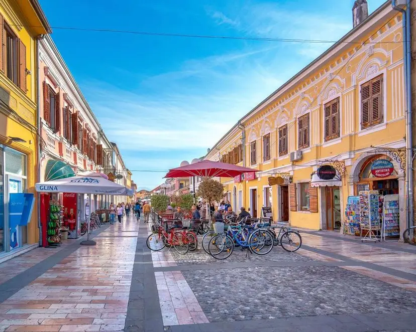 Pedestrian street in the historic centre of Shkodra